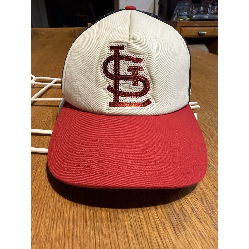 St Louis Cardinals '47 Brand Womens Sequin Logo Trucker Hat MLB Snapback
